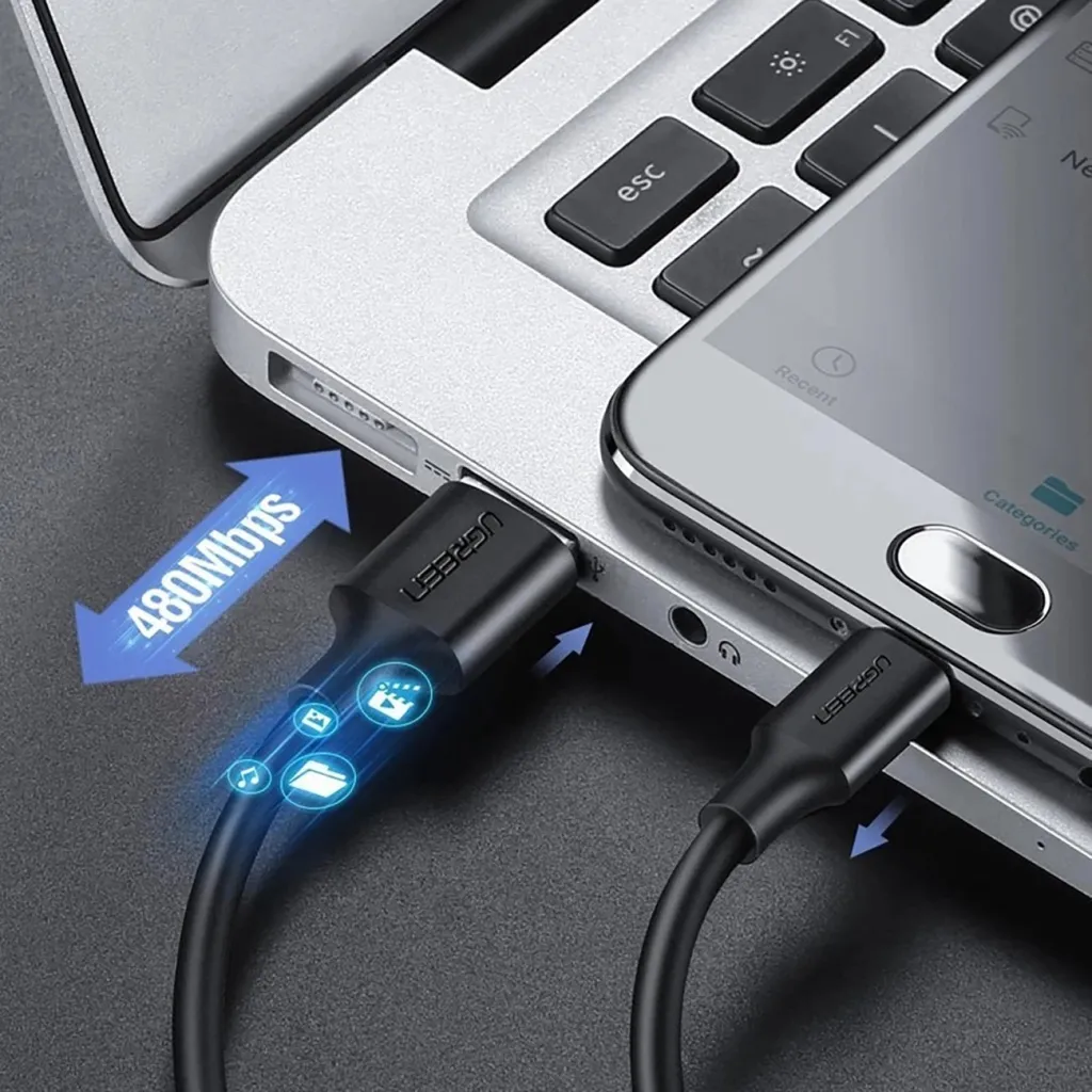 Kabllo Ugreen US289 60135, micro USB / USB-A, 0.5m, e zezë - 5