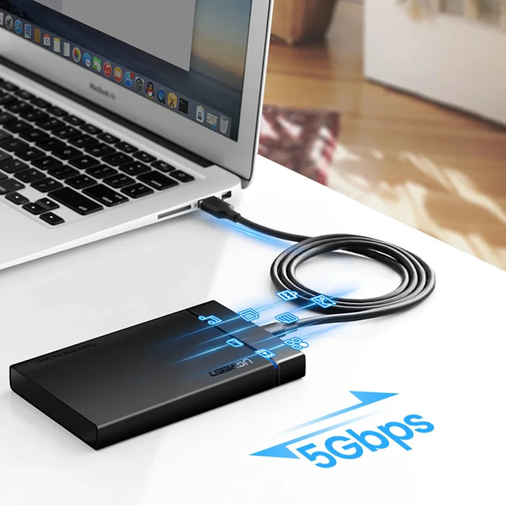 Kabllo Ugreen US184 20883, USB-A 3.0 në USB-C, 1.5m, e zezë - 9