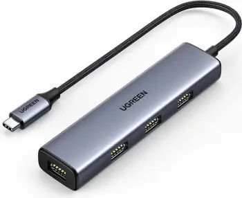 HUB USB-C Ugreen CM473 20841, 4x USB 3.2 Gen 1, argjendtë