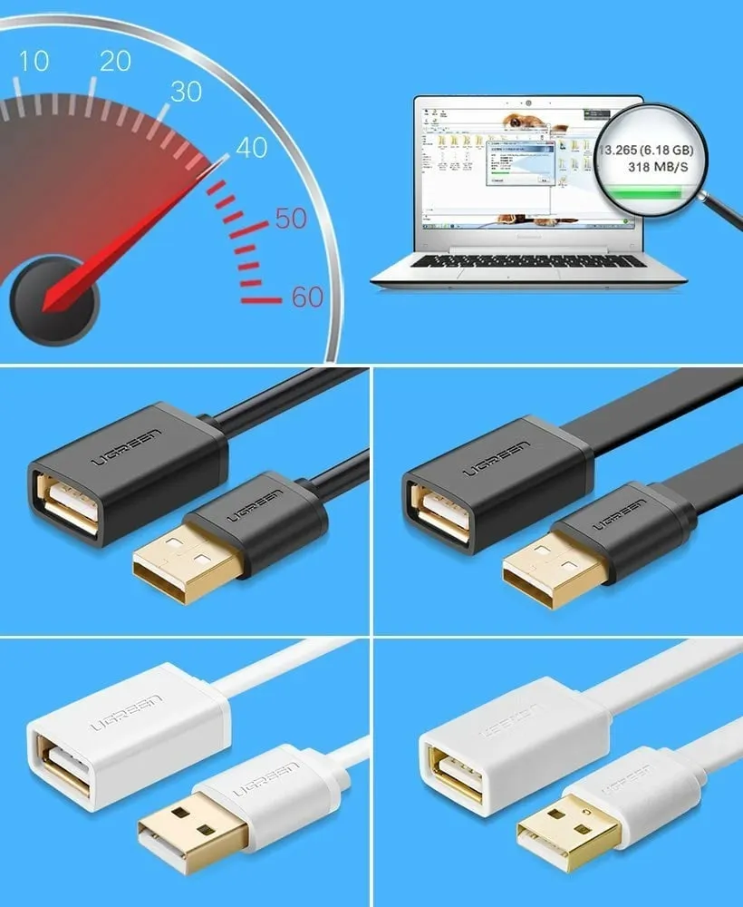 Kabllo adapter USB Ugreen 10314, 1m, e zezë - 5