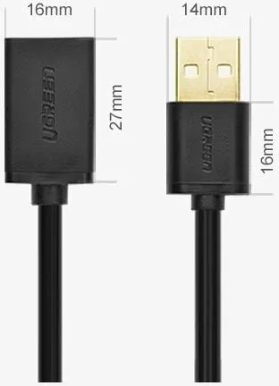 Kabllo adapter USB Ugreen 10314, 1m, e zezë - 8
