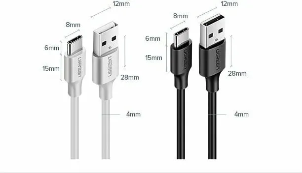 Kabllo UGREEN USB-A - USB-C, 3m, e zezë - 11