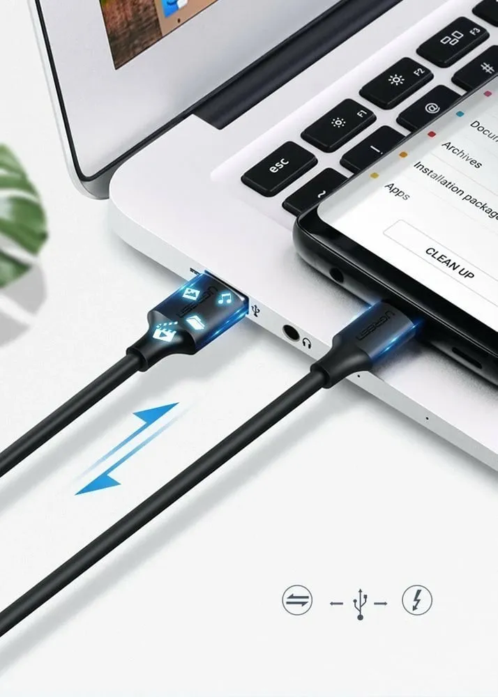 Kabllo UGREEN USB-A - USB-C, 3m, e zezë - 6
