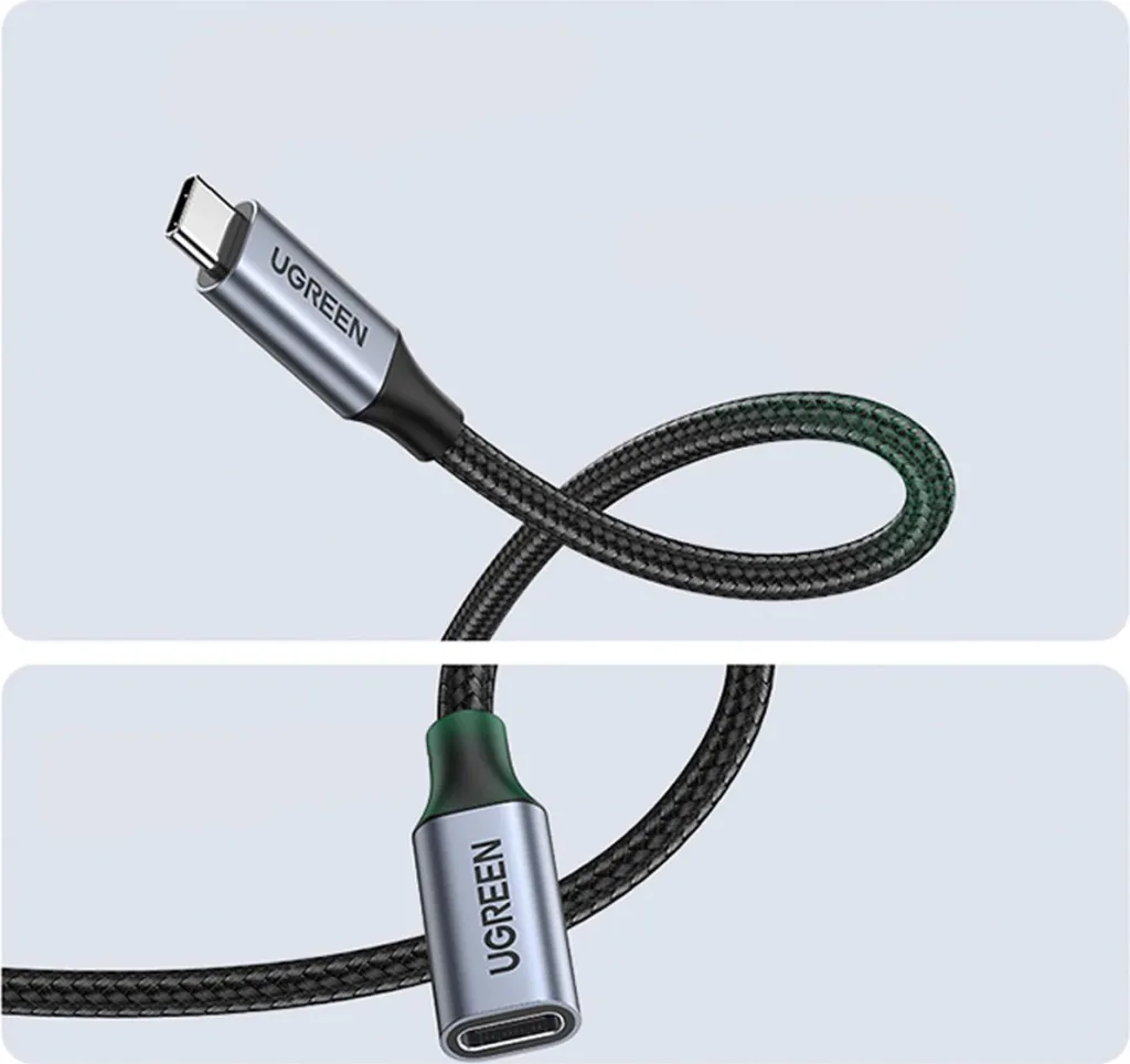Kabllo USB-C në USB-C Ugreen US372 30205, 1m, 100W, 10Gbps, Gri - 6