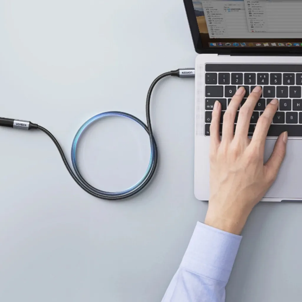 Kabllo USB-C në USB-C Ugreen US372 30205, 1m, 100W, 10Gbps, Gri - 8