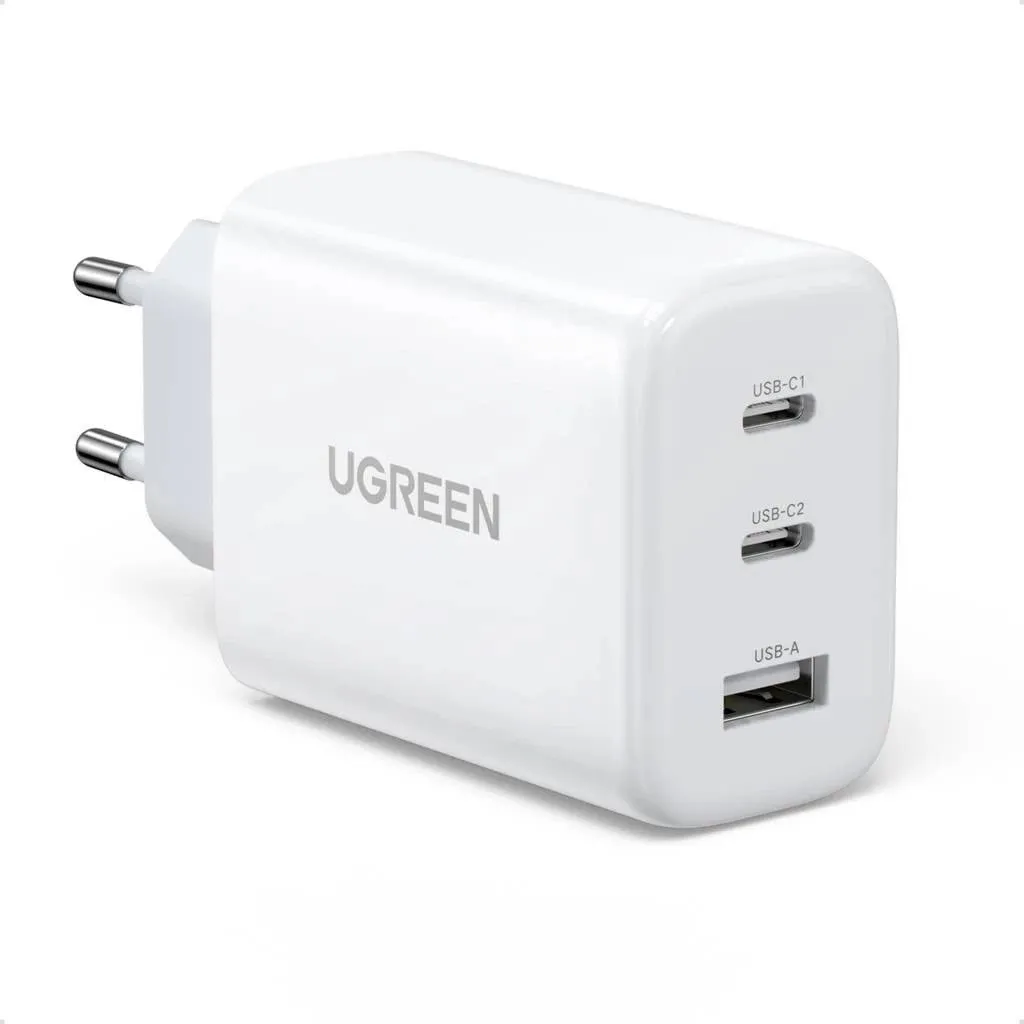 Karikues muri UGREEN CD275 me kabllo, 65W, 2x USB Type-C / USB-A, Bardhë - 1