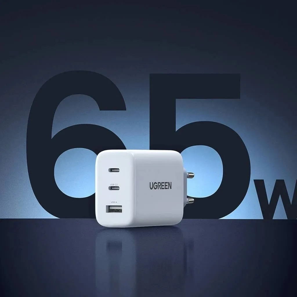Karikues muri UGREEN CD275 me kabllo, 65W, 2x USB Type-C / USB-A, Bardhë - 4