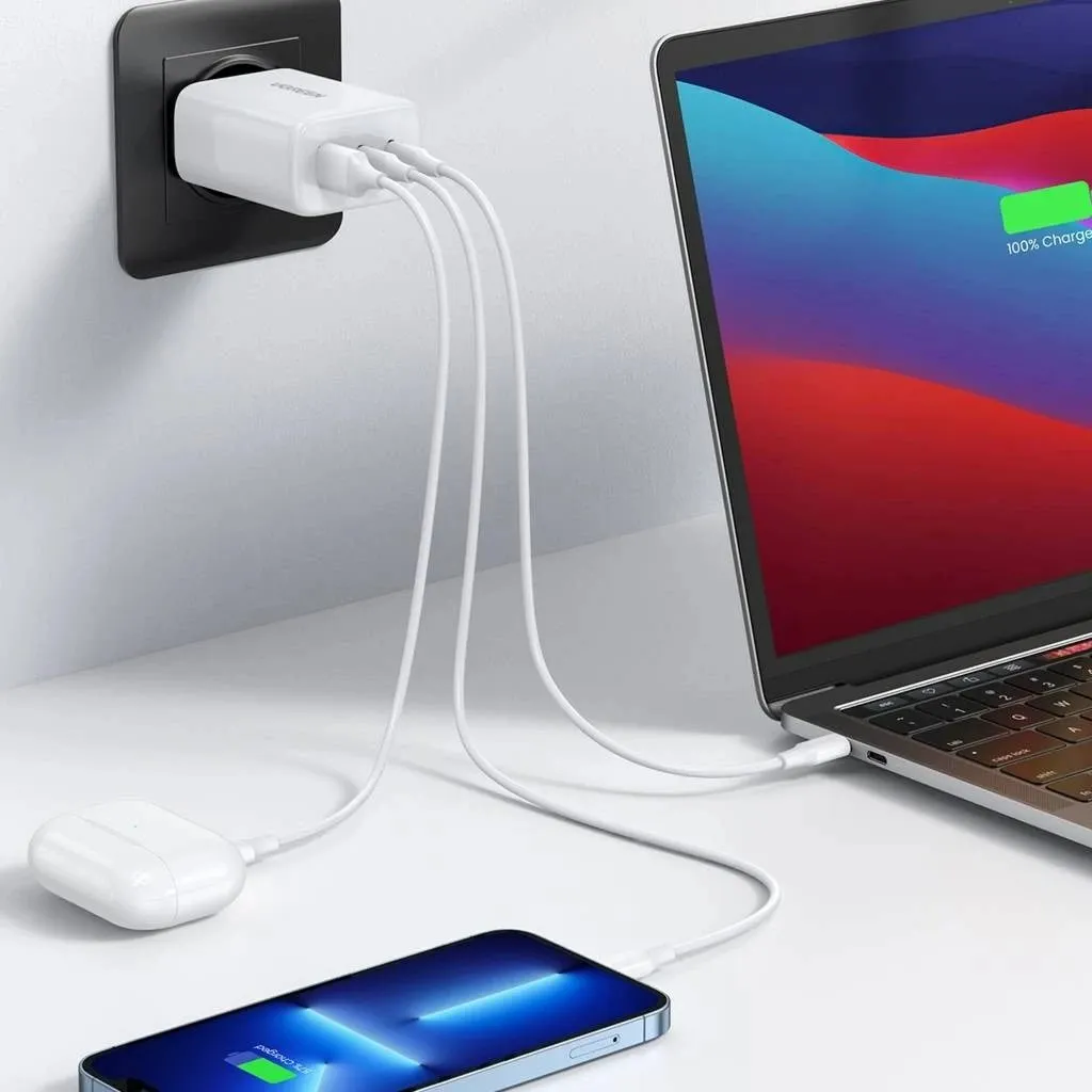 Karikues muri UGREEN CD275 me kabllo, 65W, 2x USB Type-C / USB-A, Bardhë - 5
