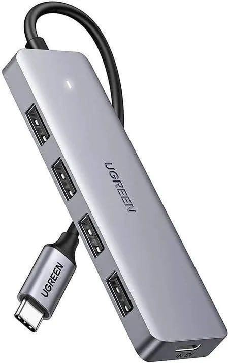 USB HUB Ugreen CM219, 1x USB C 4x USB A 3.2 Gen1, 5 Gbps, gri - 1
