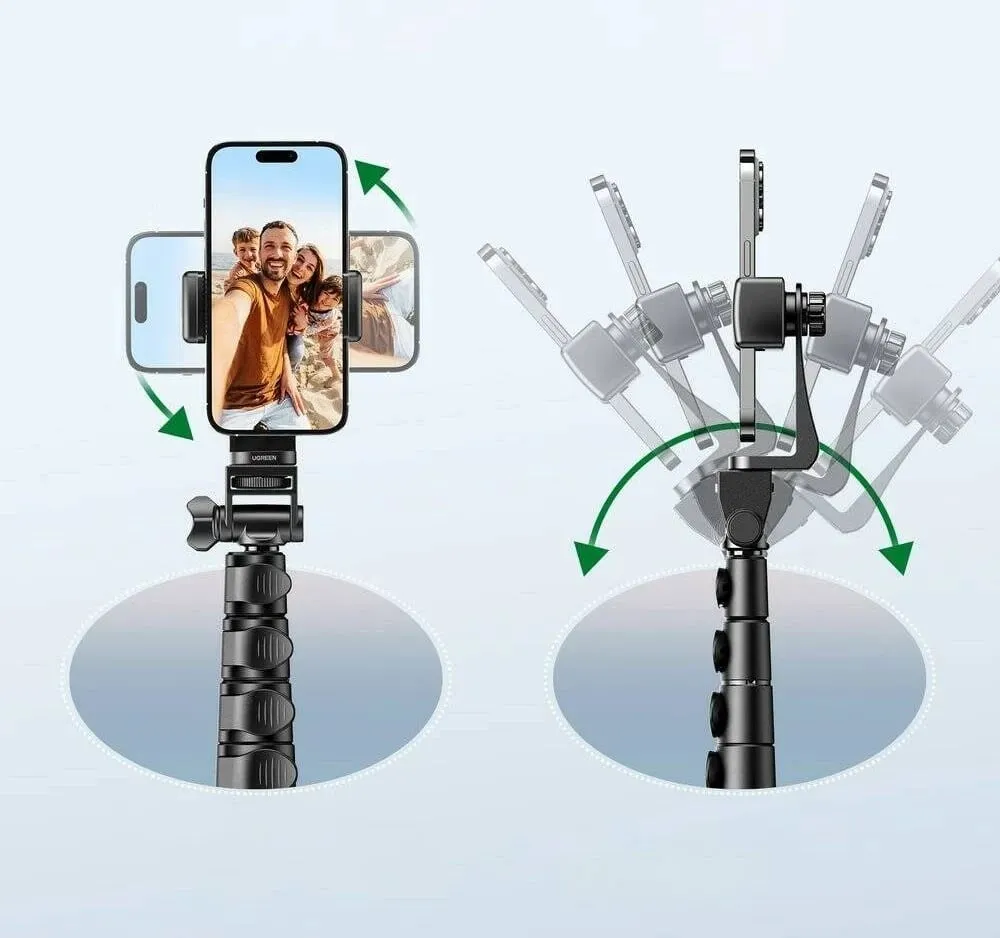 Selfie stick tripod UGREEN LP680, 1.7 m, telekomandë Bluetooth, i zi - 10