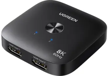 Ndërrues HDMI UGREEN 2.1, 2 në 1, 8K 60Hz, 4K 120Hz, i zi