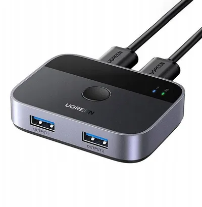 KVM switch Ugreen AW502, 2 porta USB C, 4K 60Hz, argjendtë - 1