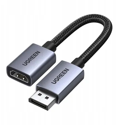 Adapter DisplayPort në HDMI UGREEN, 2 copë, 4K, kabllo e gërshetuar, i zi - 1