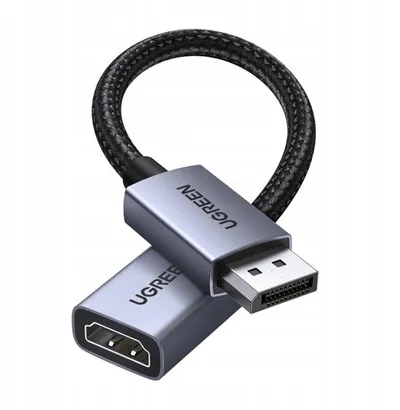Adapter DisplayPort në HDMI UGREEN, 2 copë, 4K, kabllo e gërshetuar, i zi - 2