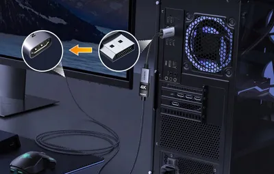 Adapter DisplayPort në HDMI UGREEN, 2 copë, 4K, kabllo e gërshetuar, i zi - 3