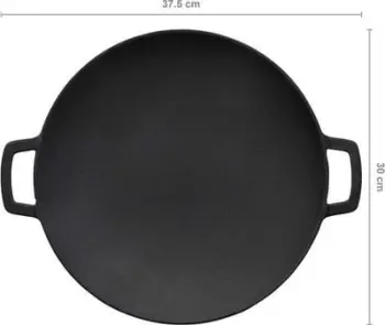 Pjatë gize për skarë Fiskars Norden Grill Chef, smalt Thermium, deri 270°C, e zezë