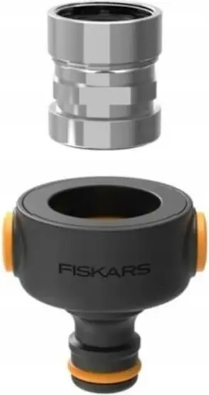 Lidhës uji Fiskars M22x1 M24x1, zezë/ portokalli