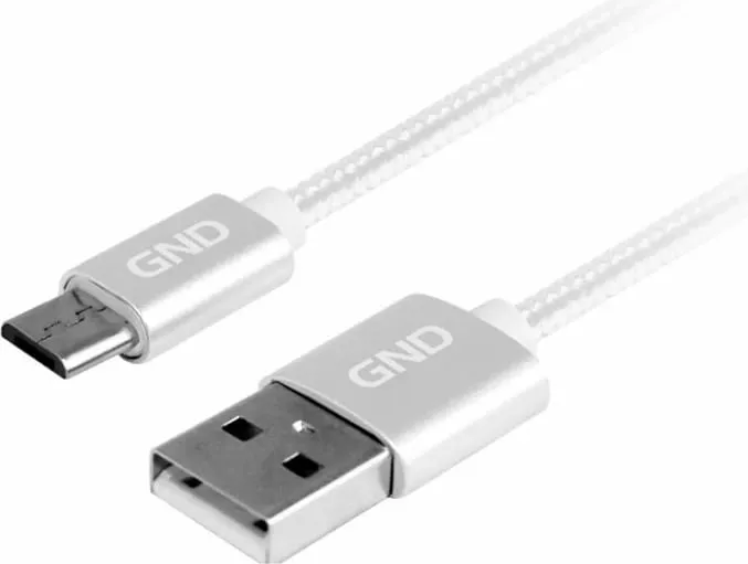 Kabllo Usb GND GNDMICUSB200MM05 (Bardhë, 2m) - 1