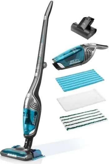 Fshesë me korrent vertikale ETA Moneto II Aqua Plus, pa kabllo, 25.2V, filtri HEPA, blu