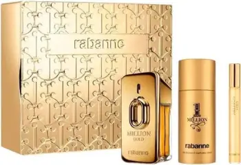 Set Eau de Parfum dhe deodorant për meshkuj Paco Rabanne Million Gold, 50ml + 150ml + 10ml
