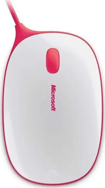 Maus Microsoft Express, me kabllo, USB, i bardhë dhe i kuq