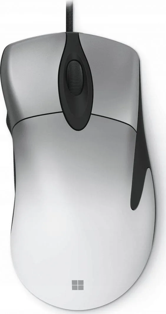 Maus Microsoft Pro, me kabllo, USB, i bardhë dhe i zi - 1