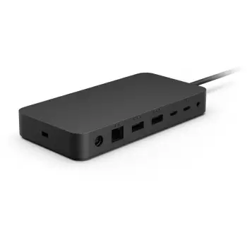 Stacion dokimi Microsoft T8H-00002, porta USB/USB-C/Ethernet, madhësi standarde, e zezë