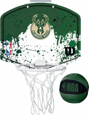 Kosh basketbolli mini Wilson NBA Milwaukee Bucks WTBA1302MIL, 29x27cm, me top, shumëngjyrësh