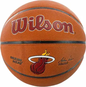 Top basketbolli Wilson Team Alliance Miami Heat WTB3100XBMIA, lëkurë kompozite, madhësia 7, kafe