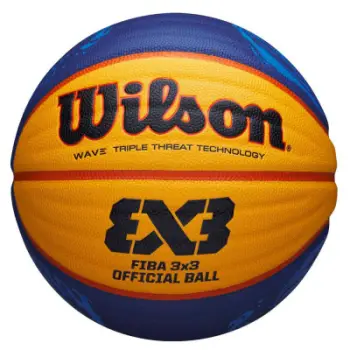 Top basketbolli Wilson, lëkurë sintetike, nr. 6, kaltër/verdhë