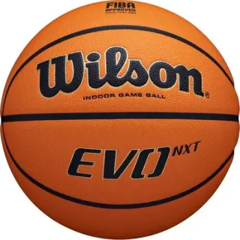Top basketbolli Wilson Evo NXT FIBA Game Ball WTB0965XB, madhësia 7, lëkurë kompozite, portokalli
