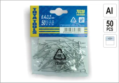 Thumba alumini Vorel 12.7 x 4.0mm, 50 copë - 2