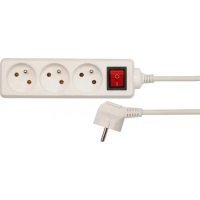 Kabllo zgjatëse Vorel 72506, 5 priza, 3 m, e bardhë - 1