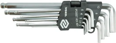 Set çelësash Vorel hex L, 2-10 mm, 9 copë - 1