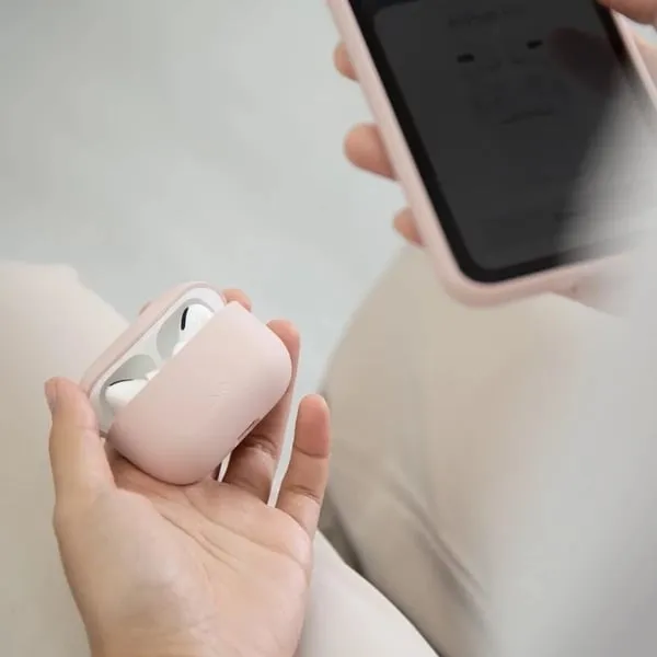 Mbështjellës UNIQ Lino për AirPods Pro, silikon, i zi - 3