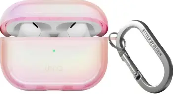 Mbështjellës UNIQ Iridescia për AirPods 4, me karabinë, Holo Pink