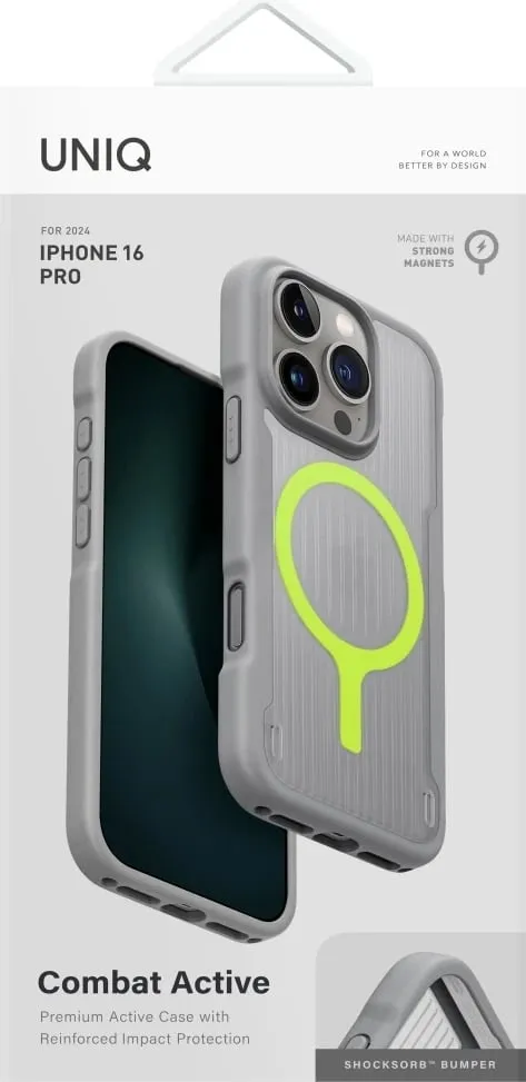 Mbështjellës UNIQ Combat Active Magclick për iPhone 16 Pro, Gri - 3