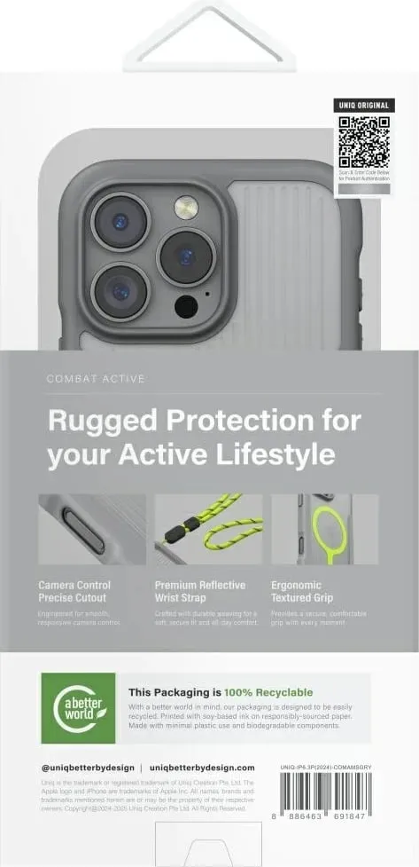 Mbështjellës UNIQ Combat Active Magclick për iPhone 16 Pro, Gri - 4