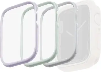 Kornizë për mbështjellës Uniq Moduo 3-in-1 për Apple Watch 4/5/6/7/8/SE/SE2 40/41mm, vjollcë-jeshile-bardhë, set 3 copë