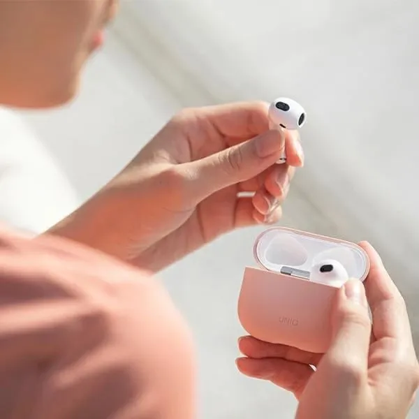 Mbështjellës UNIQ Lino për AirPods 3, silikon, gri - 4