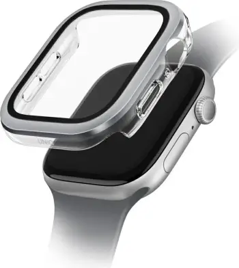 Mbështjellës UNIQ Voute për Apple Watch 10, 46mm, xham i temperuar, argjendtë