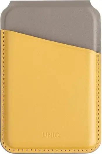 Mbështjellës magnetik për kartela UNIQ Lyden DS, për smartphone, verdhë-gri