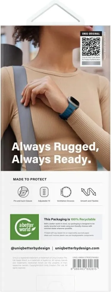 Rrip gome për Apple Watch UNIQ Stride De Rubber, Blu - 5