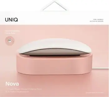 Stacion dokimi UNIQ Nova për Magic Mouse/AirPods, rozë