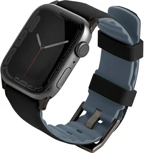 Rrip Uniq Linus AiroSoft për Apple Watch, 42/44/45/49 mm, silikon, i zi - 1