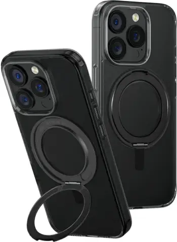 Mbështjellës UNIQ Swivix 360 me mbajtëse rrotulluese për iPhone 16 Pro, Zi