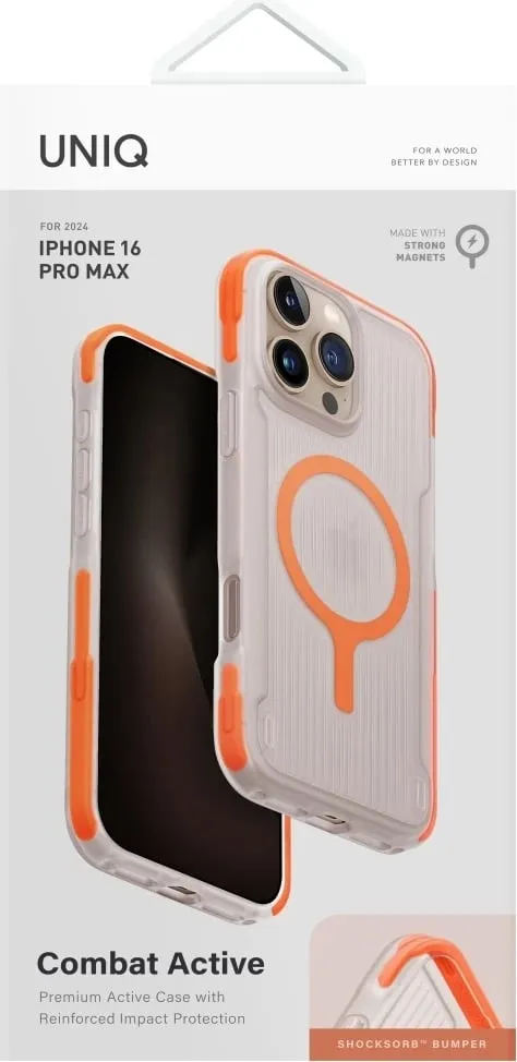 Mbështjellës UNIQ Combat Active Magclick Charging për iPhone 16 Pro, Portokalli - 3