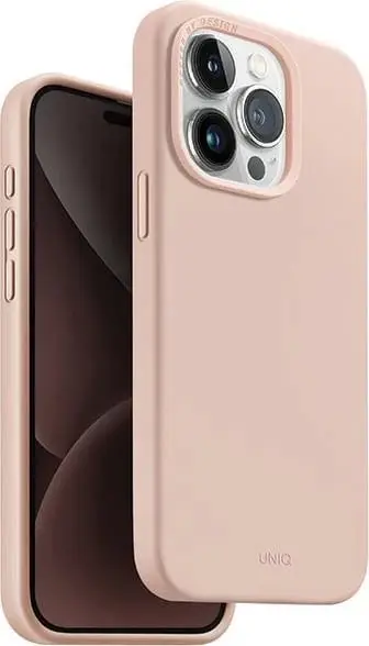 Mbështjellës UNIQ Lino Hue Magclick për iPhone 15 Pro Max, rozë