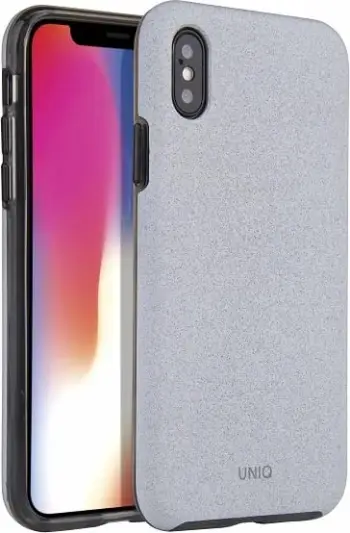 Mbështjellës UNIQ Lithos për iPhone Xs Max, gri e çelët
