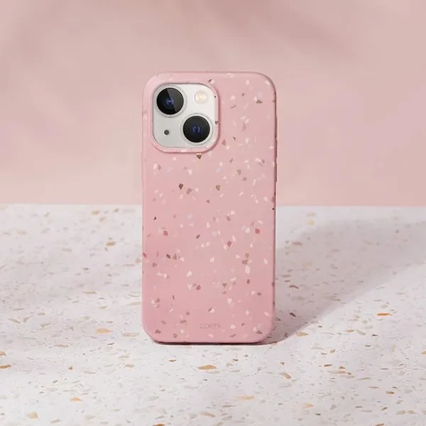 Mbështjellës UNIQ Coehl Terrazzo për iPhone 14, Rozë - 1